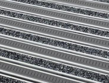 ACO Bodenwanne mit Stahlzarge 75 x 50cm Einlage Rips grau und Gummiprofil grau und Wasserwaage